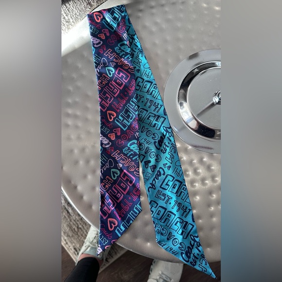 Coach Multicolor Logo Pattern Scarf - Picture 2 of 7